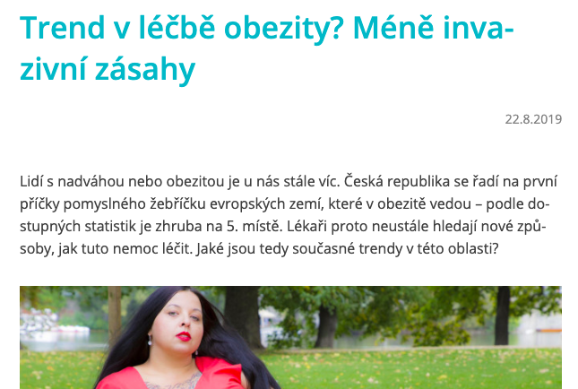 Trend v léčbě obezity Trend v léčbě obezity