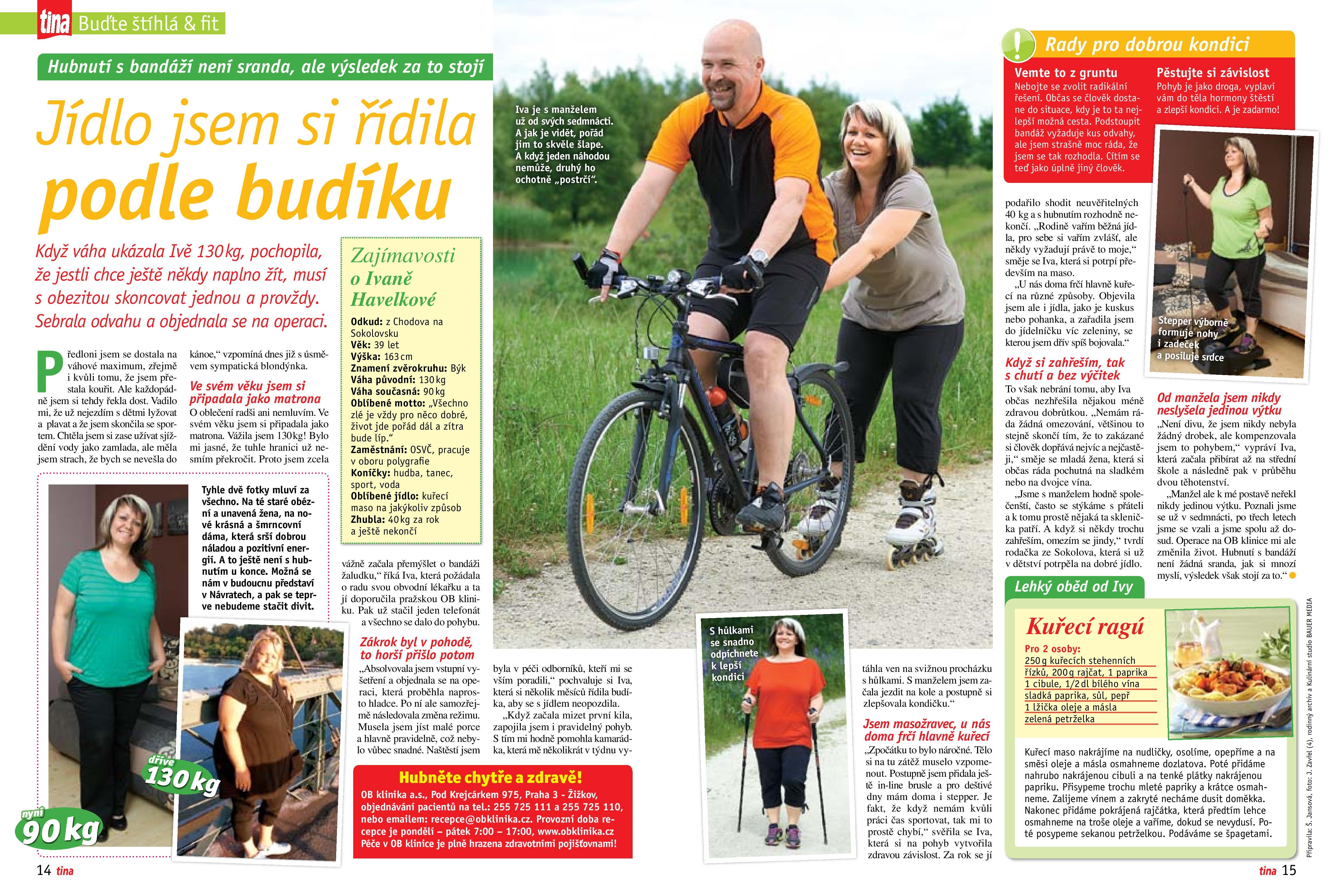 článek v časopise TINA o hubnutí
