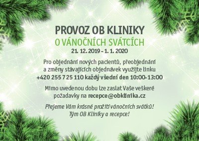 provoz kliniky o vánočních svátcích